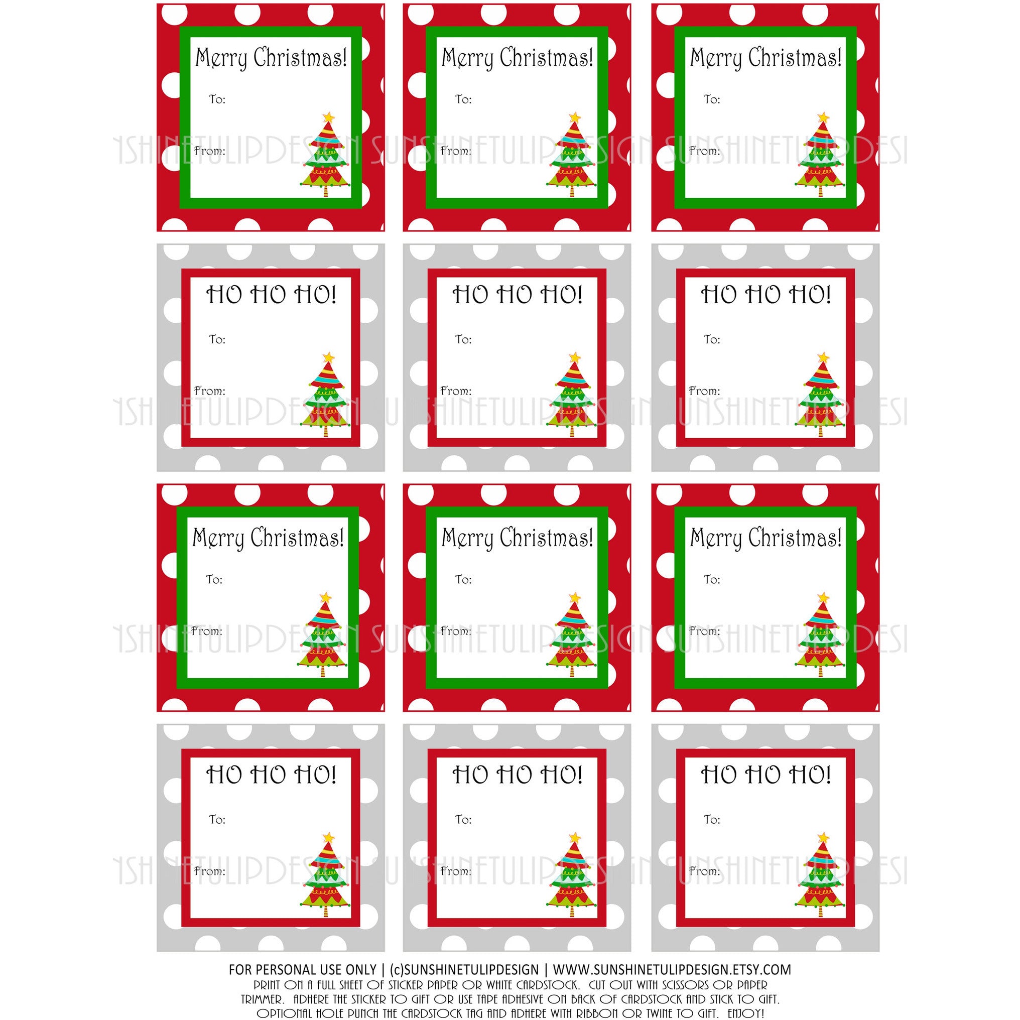 Printable Christmas Gift Tags, Gift Tags for Christmas, Teacher