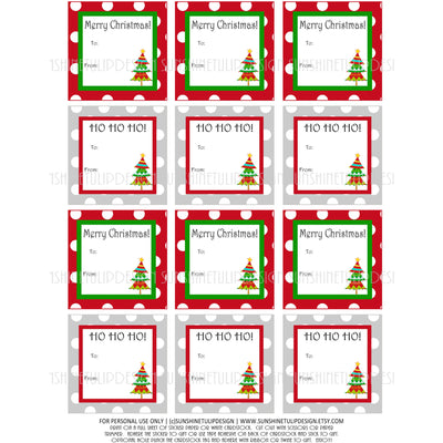 Printable Christmas Gift Tags, Christmas Labels, Red and Green Christm ...