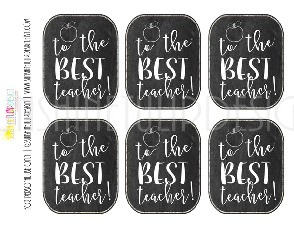 Printable Teacher Appreciation Gift Tags, The Best Teacher Gift Tags b ...