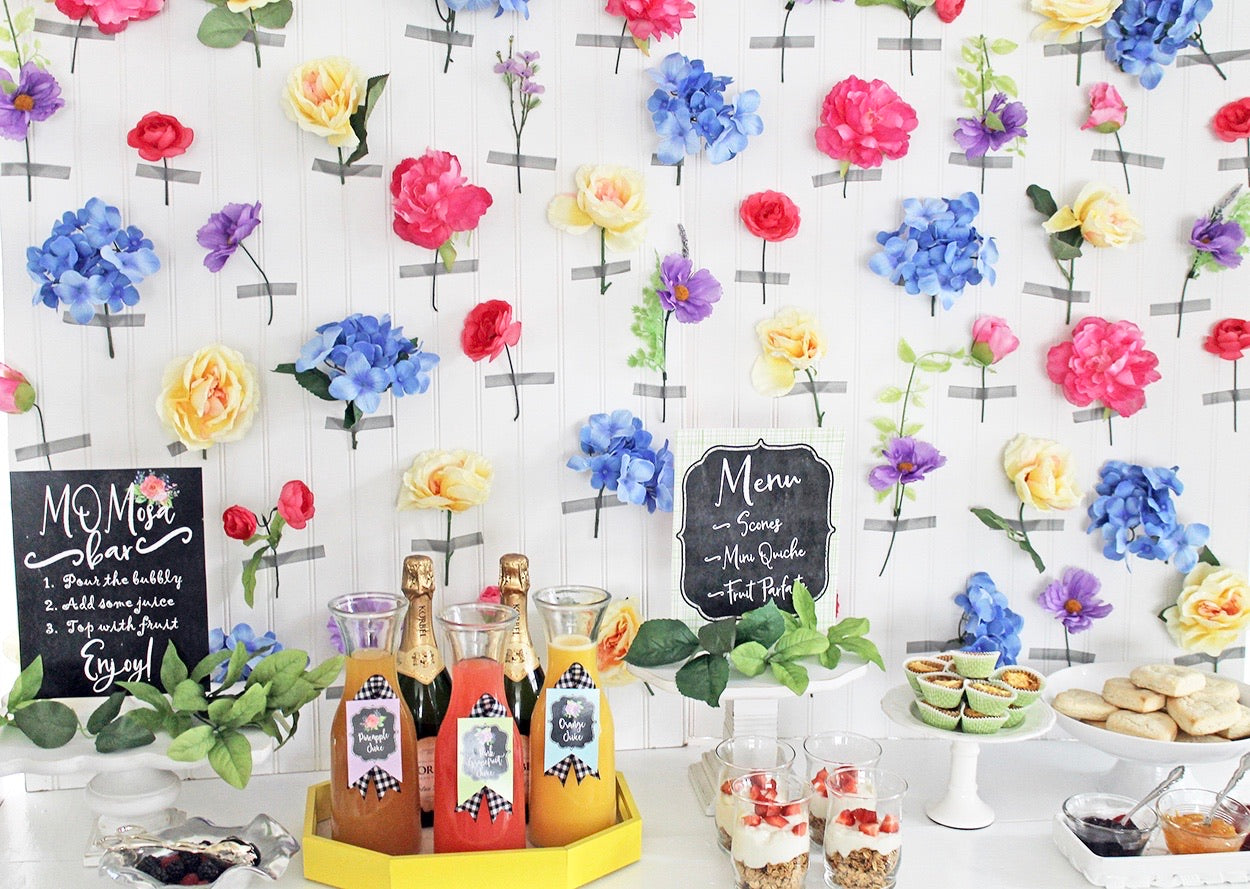 Big Dot of Happiness Colorful Floral Happy Mother's Day - DIY We Love Mom  Party Mimosa Bar Signs - Drink Bar Decorations Kit - 50 Pieces