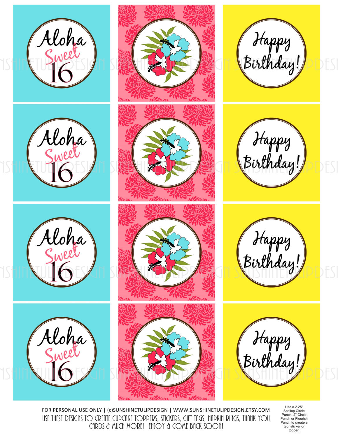 Happy Birthday Cupcake Toppers